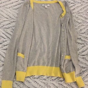 Gray and yellow cardigan